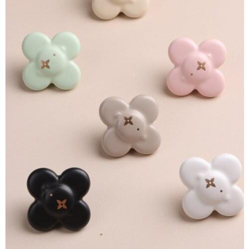 Nordic style Flower Ceramic Drawer Knobs Cabinet Cupboard handles Kitchen Garden Door Handle Modern Cabinet Handle
