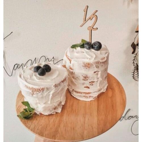 Half Years Old Happy Birthday Cake Toppers 6 Months Baby Birthday Cake Flag for Baby Shower Paper Cups Cake Dessert Decor