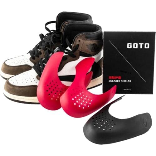 GOTO Black Red Customized Wearable TPEs Plastic Shoe Tree Shield Protection Care For Sneaker Toebox Protection Anti Crease