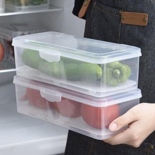 Drain Fresh Storage Box Seafood Food Container Plastic Boxes Refrigerator Sealed Transparent Kitchen Storage Accessories