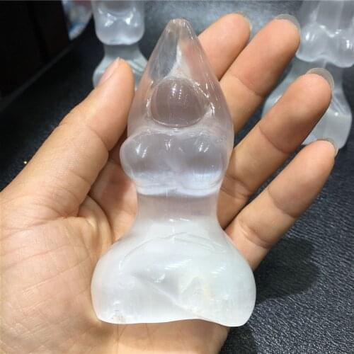 Natural White Selenite Gypsum Yoga Girls Meditate Crystal Stone Reiki Specimen Healing Home Decora Gift