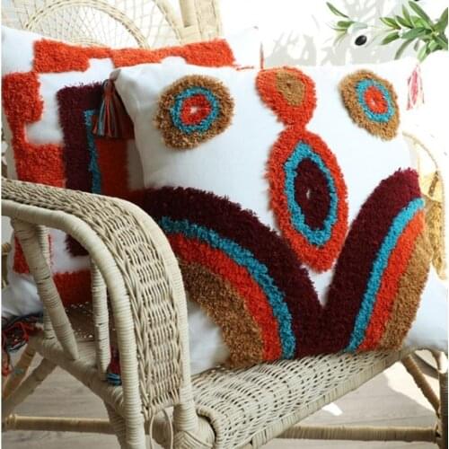Morroccan style Cushion cover with Tassels 45x45cm Plillow Cover Home decoration Tufted for Sofa Bed Chair Kilim Throw Pillows