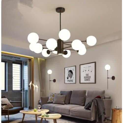 Norbic brief white glass ball E27 LED bulb pendant lighting fixture post modern DIY globle magic bean dining room pendant lamp