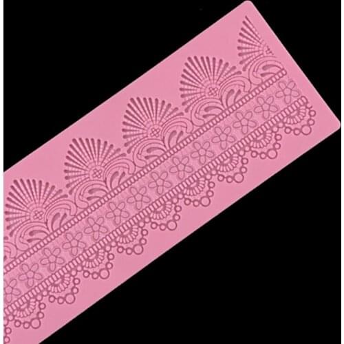 New Silicone Lace Mold Flower Ribbon Shape Cake Decorating Tool Fondant Mold Long Border Mould Chocolate Cake Deco Baking Tools