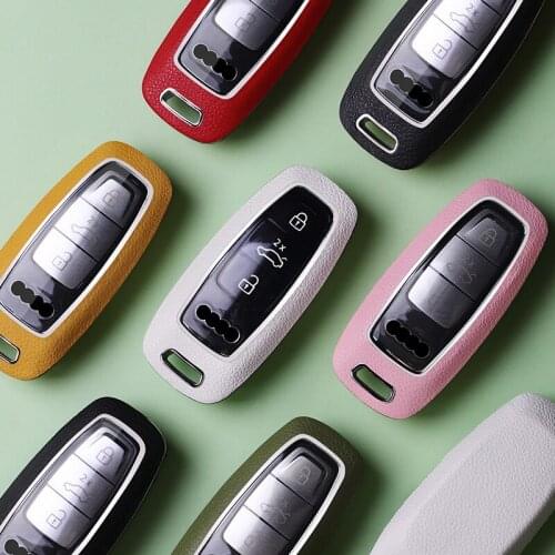 2021 New Car Key Cover Case For Audi A6 A7 A8 Q8 E-tron C8 D5 A8L A6L 2018 2019 2020 Cover Accessories Car Key Protection