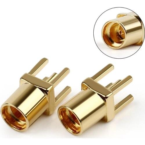 50PCS MMCX Female Earphone Pin Plug Adapter 24K Gold Plated Copper PCB Mount Soldering Connector Hifi Headphone Mini Jack