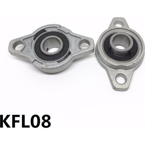 2Pcs KFL08 Zinc Alloy Diameter 8mm Bore Ball Bearing Pillow Block Mounted Support KFL08