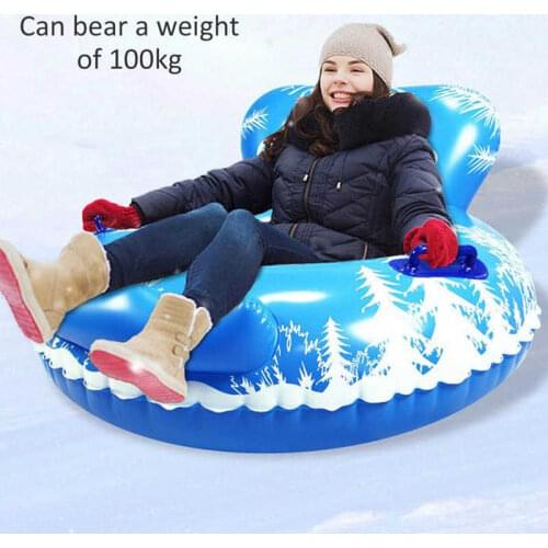 Durable Winter Inflatable Ski Circle Ski Circle With Handle Children Adult Snow Tube Skiing Thickened Floated Sled Snow Toy