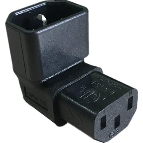 Right Angled IEC Convert Adapter, Down Angled IEC 320 C14 to C13 for TV Wall C13 TO C14