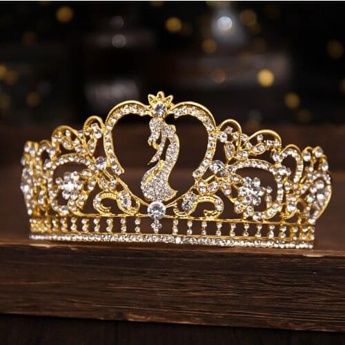 Luxury Wedding Crowns Baroque Rhinestone Crystal Dance Queen Princess Gold Crowns Tiaras Wedding Bridal Hair Accessories