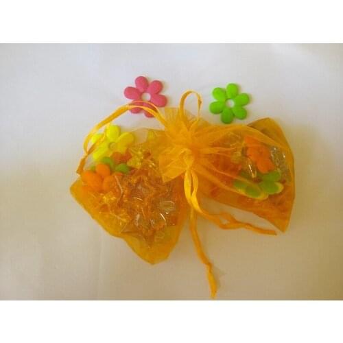 9x12cm 1000pcs/lot Christmas Organza Bags Orange Drawstring Bag Pouch For Food/jewelry/candy Gift Bag Small Packaging Bag