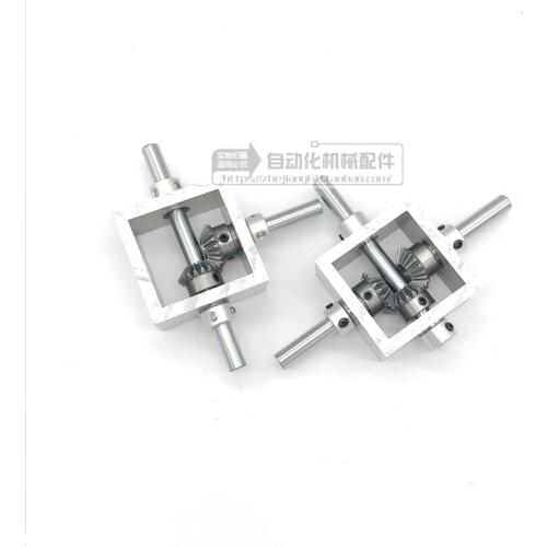 90 Degree Angle Drive Reversing Gear Box Small Bevel Gear Angle Gear 1:1 Mechanical Module Double Output Shaft
