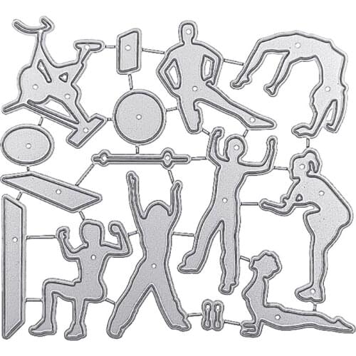 Yoga Exercise Metal Cutting Dies Stencil DIY Scrapbooking Album Paper Card Template Mold Embossing Decoration