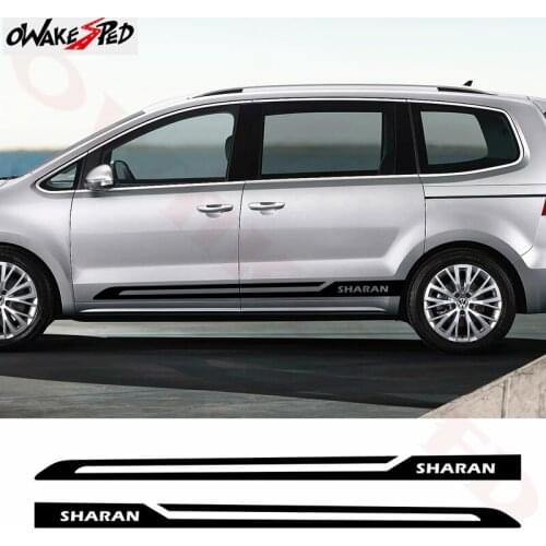 Car Body Sport Stickers Racing Styling For-Volkswagen Sharan Auto Door Side Stripes Skirt Decor Sticker Vinyl Decals Accessories