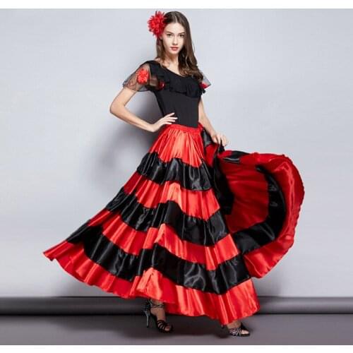 Spanish Bullfighting Dance Skirt Opening Dance Big Swing Skirt Performance Gypsy Wear Adult Women Lady Belly Dance Costumes