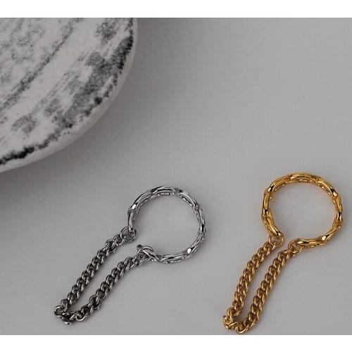 ONLY 1PC 10MM (No pierced) Authentic 925 Sterling silver White/ Gold Double Rows Chain CLIP Earrings Tassel jEWELRY TLE1119