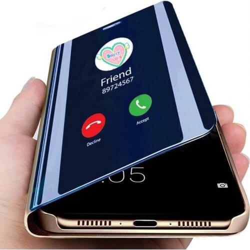 Smart Case For Huawei Y6P Y5P Y7P Y8P Cover Shockproof Mirror PU Leather Flip Case For Huawei Honor 9A 9C 30 Pro 30s Cases