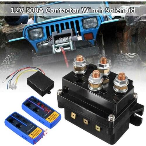 Universal 12V 500A Winch Remote Contactor Winch Control Solenoid Relay Twin Wireless Remote Recovery Car Accessories
