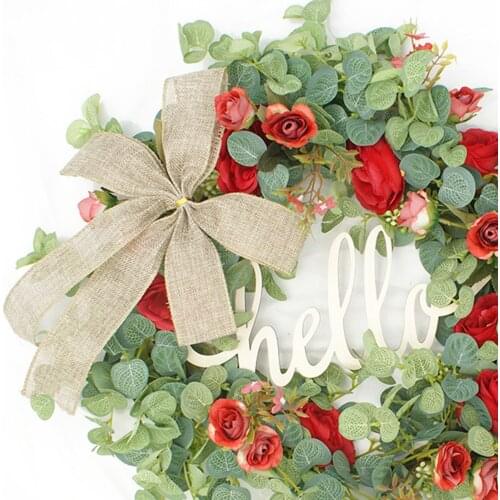 Rose Flower Wreath European Style Diy Home Decoration Wall Hanging Wedding Party Supplies Artificial Plants