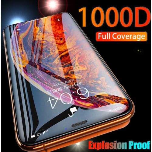 1000D Full Cover Tempered Glass For iPhone 12 Pro Max 11 12Mini Screen Protector On 11Pro Max XR X XS 8 7 6 S 6 Plus Accessories