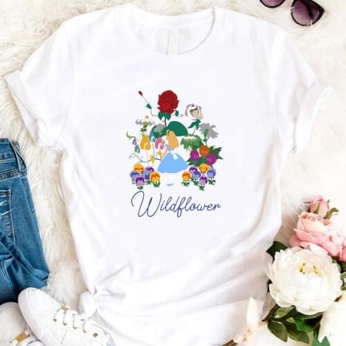 Alice In The Wonderland Shirts Wildflower T-shirt Epcot Tee Gardening Shirt Cute Princess Tees Plant Lovers Gift