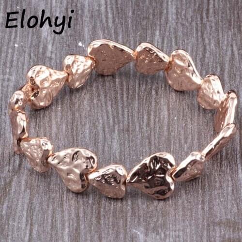 ELOHYI Women Bracelet&Bangles Heart Alloy Top Quality Plated Material For Women Elegant Simple Design Trendy Jewelry Gifts