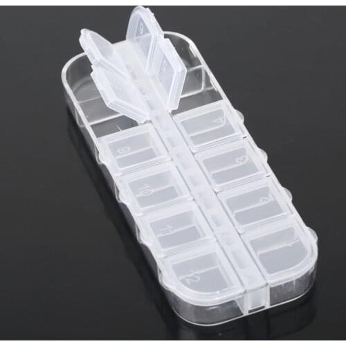 1Pc 12 Slots Portable Clear Plastic Storage Holder Jewellery Bead Organizer Box Case Pills Candy Trinkets Storage Box Container