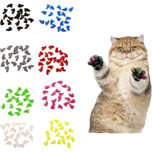 20Pcs Soft Silicone Cat Nail Caps/Cat Nail Cover/Paw Claw with Free Glue and Applicator Pet Nail Protector Pet Product