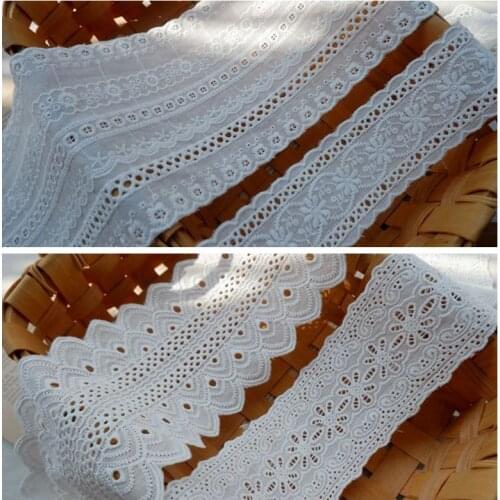 3Yard/Lot High Quality Retro Cotton Cloth Embroidery Lace Trim Baby Skirt Clothes Home Curtain Stitching Fabric Accessories