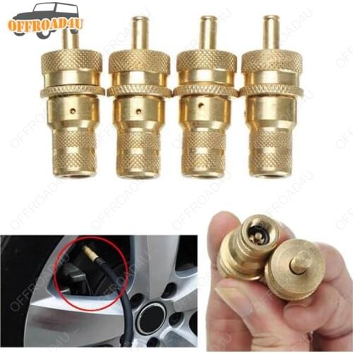 4pcs/Set Tire Deflator Bass Tyre Deflator Tire Repair Bleeder Set Tire Inflator Kit Universal Adjustable 4x4 Accessory Kit