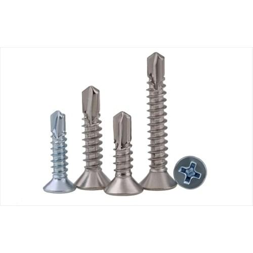 410 stainless steel / carbon steel Flat head self-tapping screws M4.2 M4.8 screws for Sheet metal