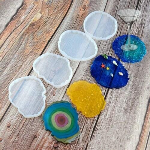 Agate Coaster Resin Casting Mold Silicone Jewelry Making Epoxy Mould Craft Decorative Crafts Coasters Tray Base Mold