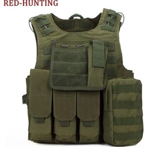 Army Green Coyote Black ACU CP Molle Tactical Vest for Army Airsoft Military Assault w/ Steel Wire Rope Paintball Combat Vest