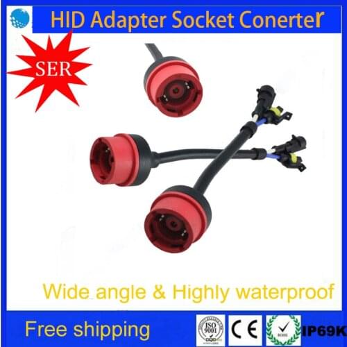 Free Ship 2 PCS 35W/55W D2S D2R D2C D4S HID wiring Harness AMP relay harness wiring cable base/ adaptors/ socket car accessories