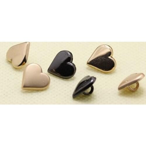 Free shipping 30pcs/lot Contracted wind small peach heart metal shirt buttons Womens wear cuff love buttons 11mm