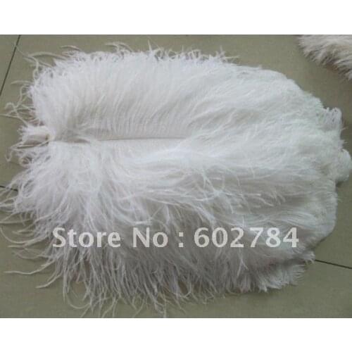 EMS Free Shipping 50pcs/lot 16-18 inches 40-45cm white ostrich drab feather ostrich plume