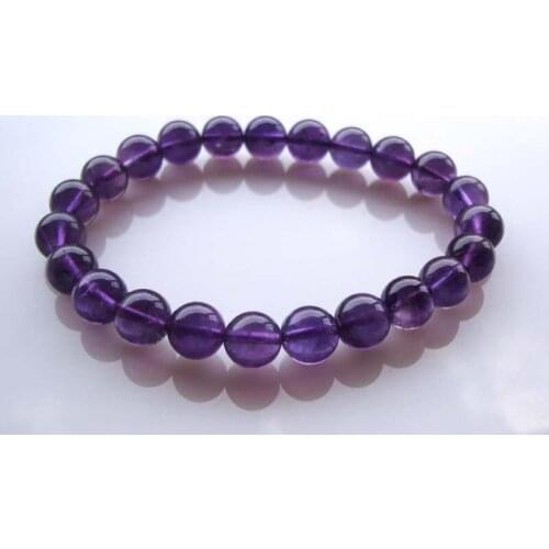 Free Shipping Natural Amethyst Round 8mm Beads Bracelet Women Jewelry Accessories Weddings Parties Birthday Gift
