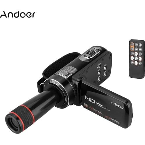 Andoer HDV-Z8 PLUS 1080P 30fps FHD 24MP Digital Video Camcorder Vlogging Camera with 12X Telephoto Lens Remote Control and more