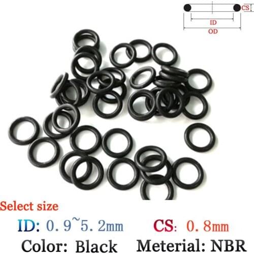 CS 0.8mm NBR material Fluoro Rubber O-Ring 50pcs Washer Seals Plastic gasket Silicone ring film oil and water seal gasket