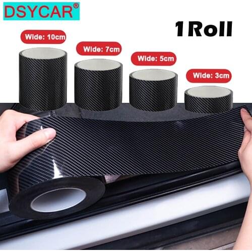 DSYCAR 5D Carbon Fiber Black Vinyl Wrap Kit Automotive DIY Wrap Film Tape Roll for Universal Vehicles