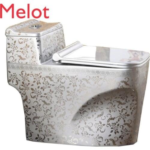 Cheap Bathroom WC European Ceramic Siphonic Sanitary Ware silver Toilet sets