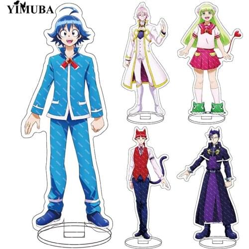 Mairimashita! Iruma-kun Cartoon Print Acrylic Stand Figure Model Plate Holder Cake Topper Suzuki Iruma Clara Valac Anime Collect