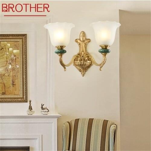 BROTHER Copper Sconce Wall Lamp Contemporary Luxury Design Ceramic Light Indoor For Bedroom Corridor Hotel