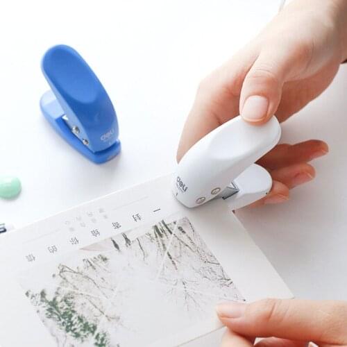 Mini Paper Punch White Blue Color 6mm Hole Punches for Album Book Journal Binding Stationery Office Biner School Paper Punch