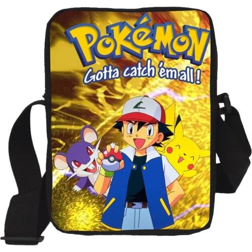 Anime Pokemon Mini Messenger Bag Cartoon Character Pikacun Daily Bag Boys Girls School Bags Children Bookbag Gift Bags For Kids
