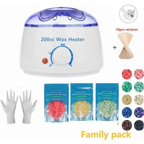 Mini Wax Dipping Pot Kit Wood Stickers Electric Hair Removal Wax Machine Heater Waxing Hands Feet Body Paraffin Epilator