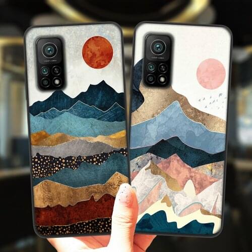 Fashion Abstract Art Pattern Black Phone Case For Xiaomi Mi 10T Lite Redmi Note 9S 7 8 9 Note9 Pro 8T 9A Soft Silicone Cover