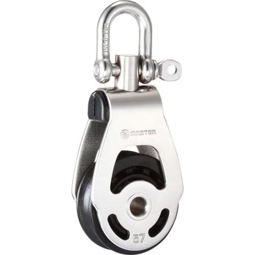Marine Boat Yacht Sailboat Dinghy 57mm 2 1/4 Inch Stainless Steel Single Swivel Shackle Block Small Boat Block Master SSC-5701F