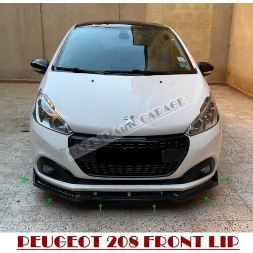 For Peugeot 208 Front Bumper Attachment Lip 2012 2013 2014 2015 2016 2017 2018 2019 2020 Piano Glossy Black Splitter Universal