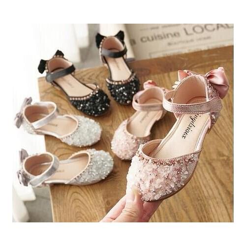 2020 summer new rhinestone soft bottom girls half sandals princess kids shoes spring girls shoes